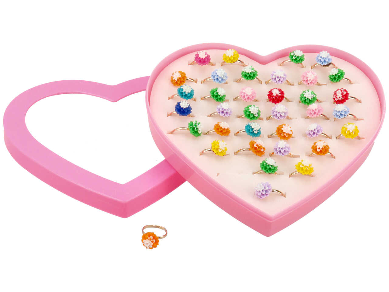 Anelli da bambina in box da 36 pezzi