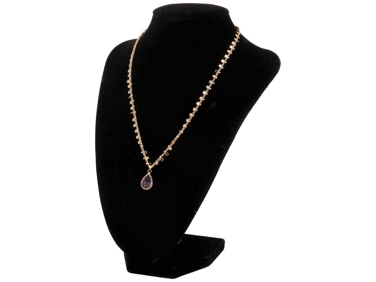 Collana in acciaio, cristallo e metallo