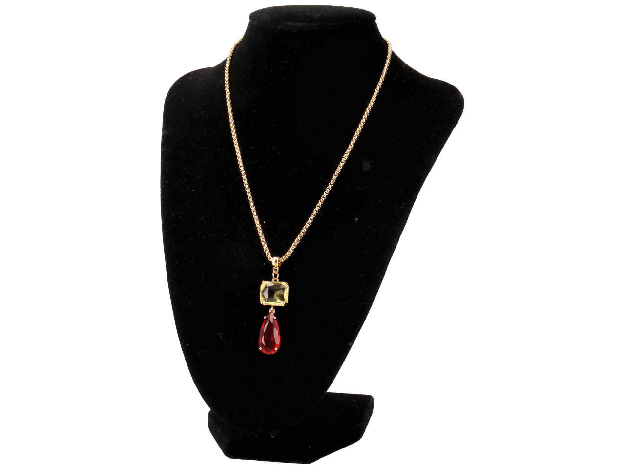 Collana in acciaio, cristallo e metallo