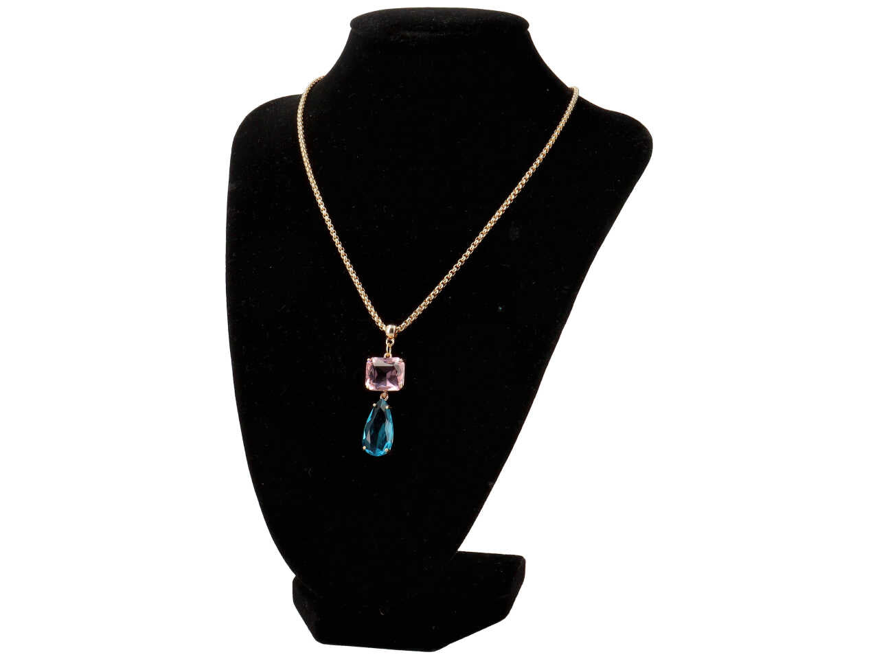 Collana in acciaio, cristallo e metallo