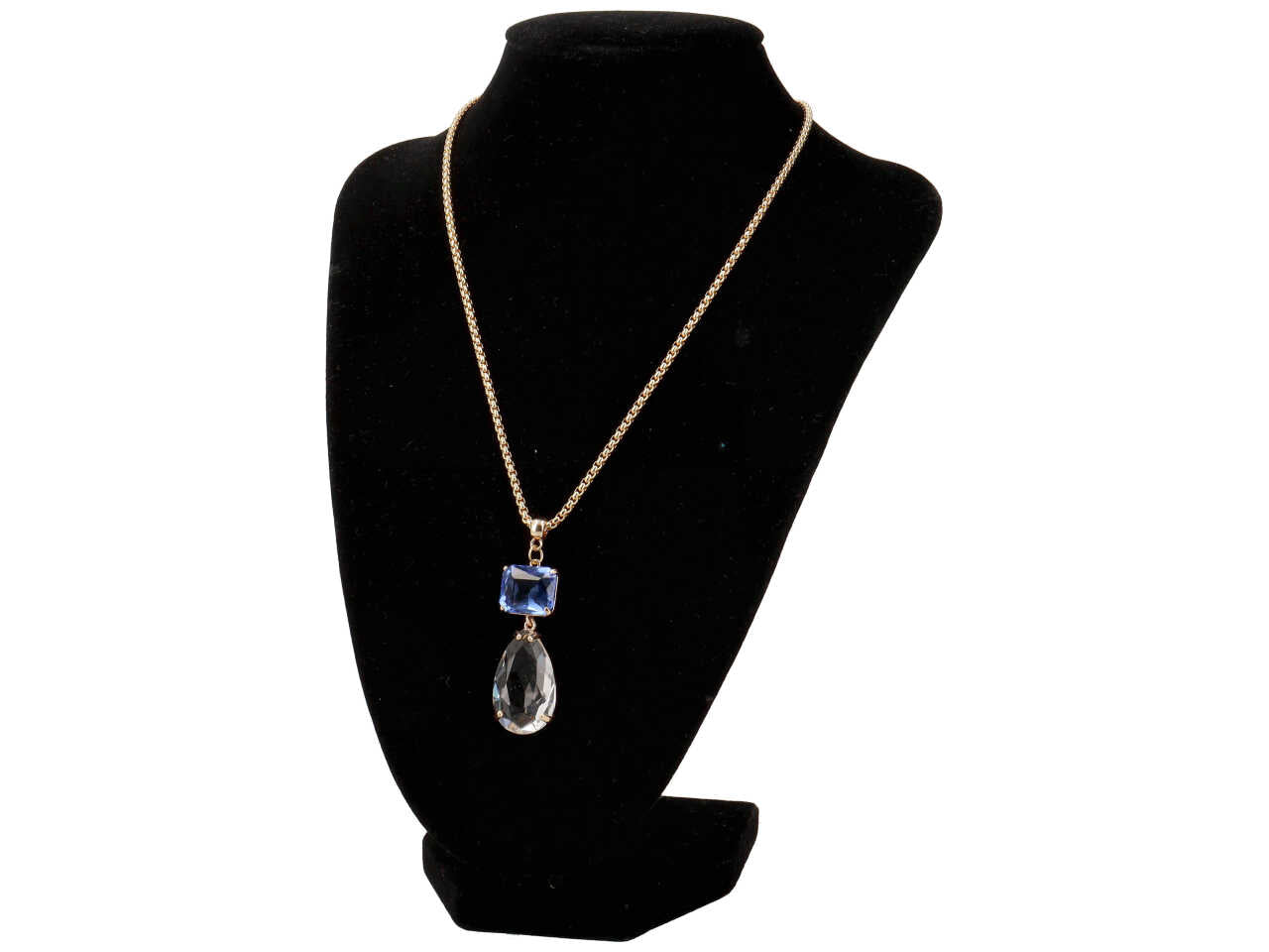 Collana in acciaio, cristallo e metallo