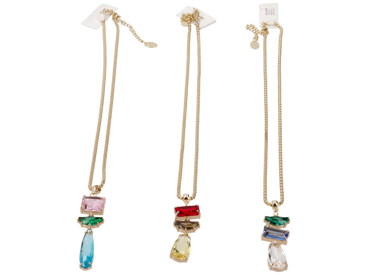 Collana in acciaio, cristallo e metallo
