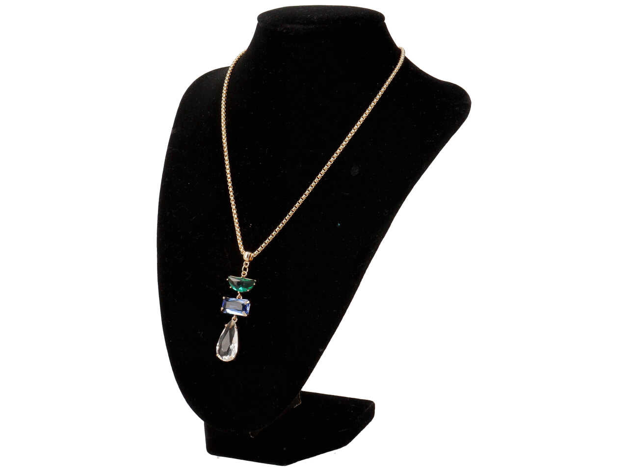 Collana in acciaio, cristallo e metallo