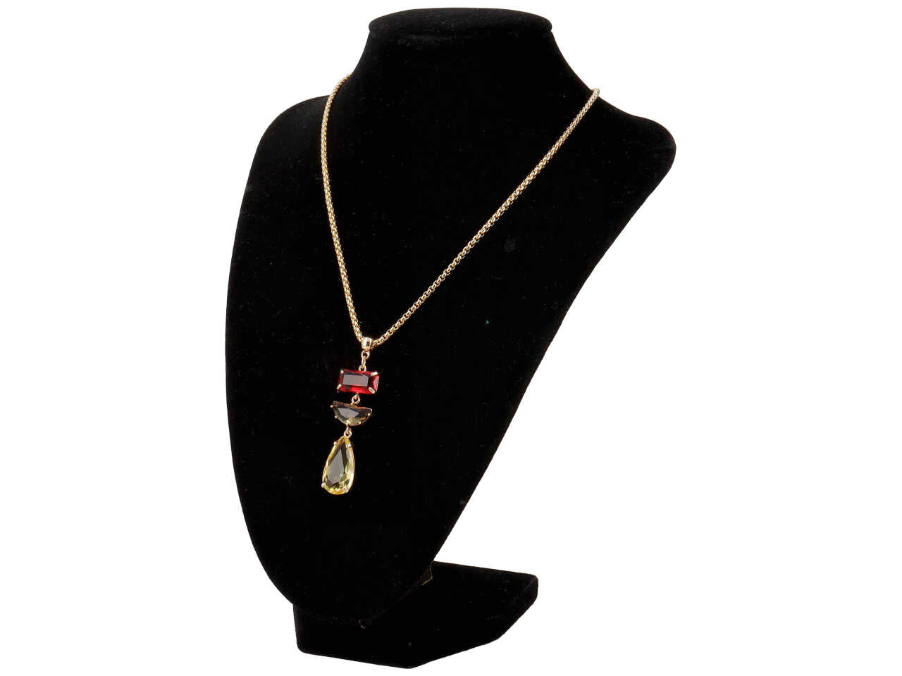 Collana in acciaio, cristallo e metallo