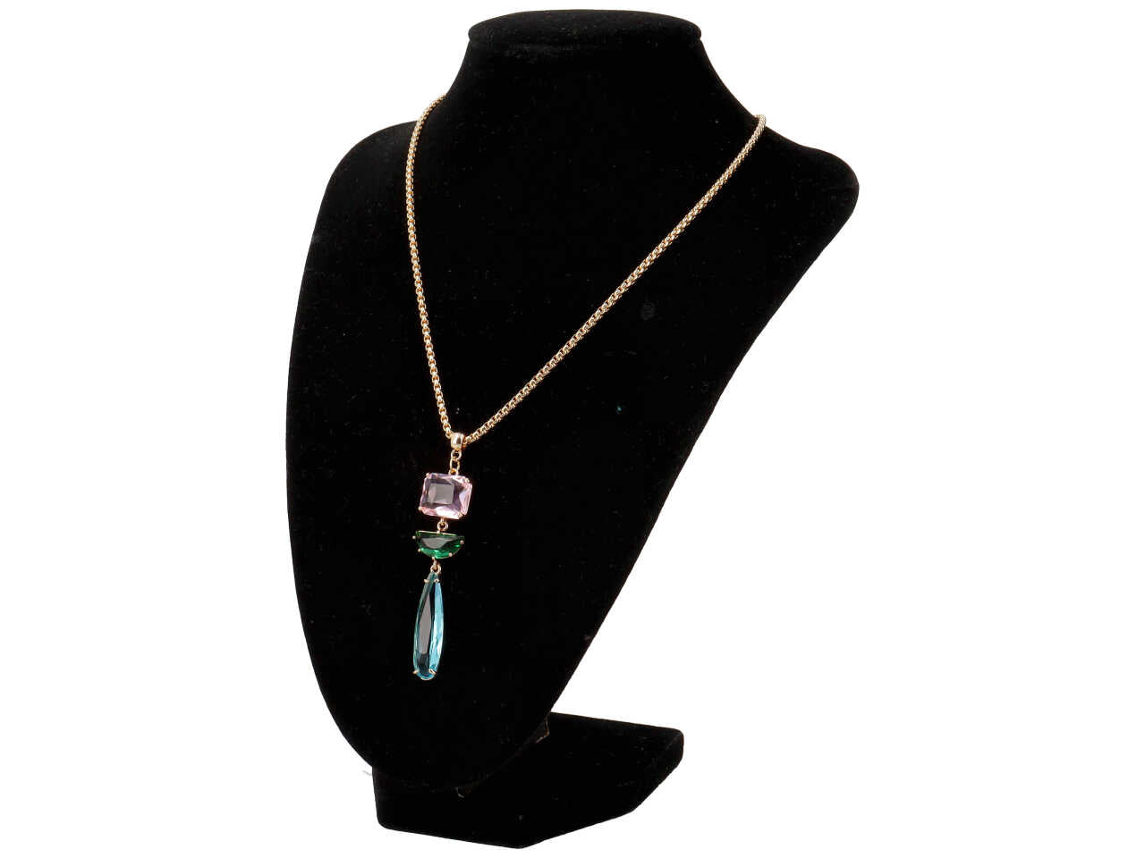 Collana in acciaio, cristallo e metallo