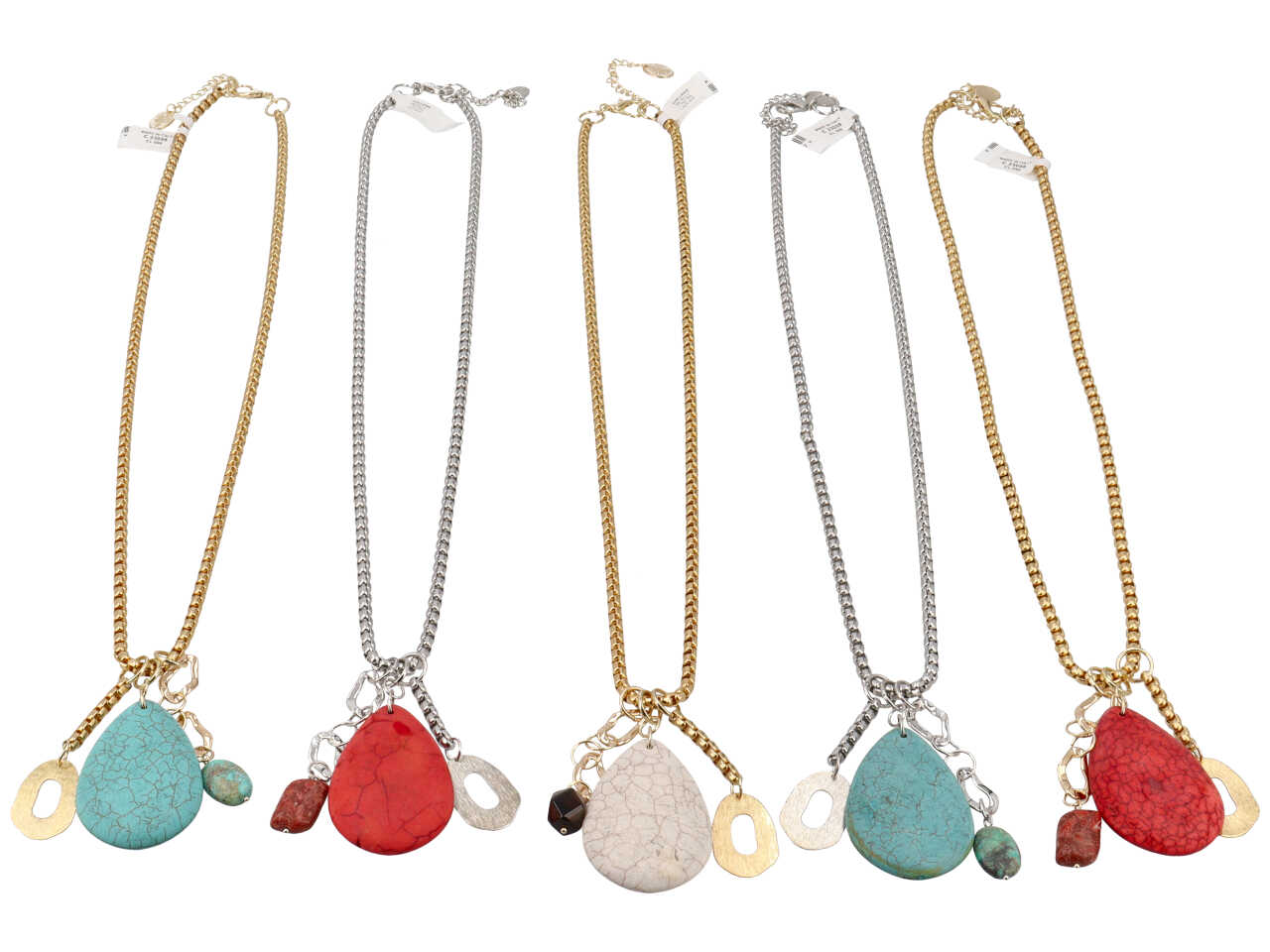 Collana in metallo con pietra