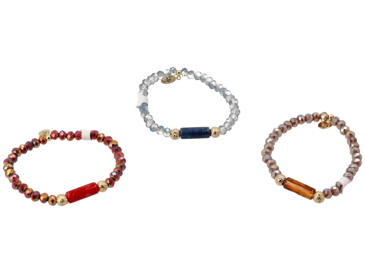 Bracciale in resina piu' cristallo piu' ematite