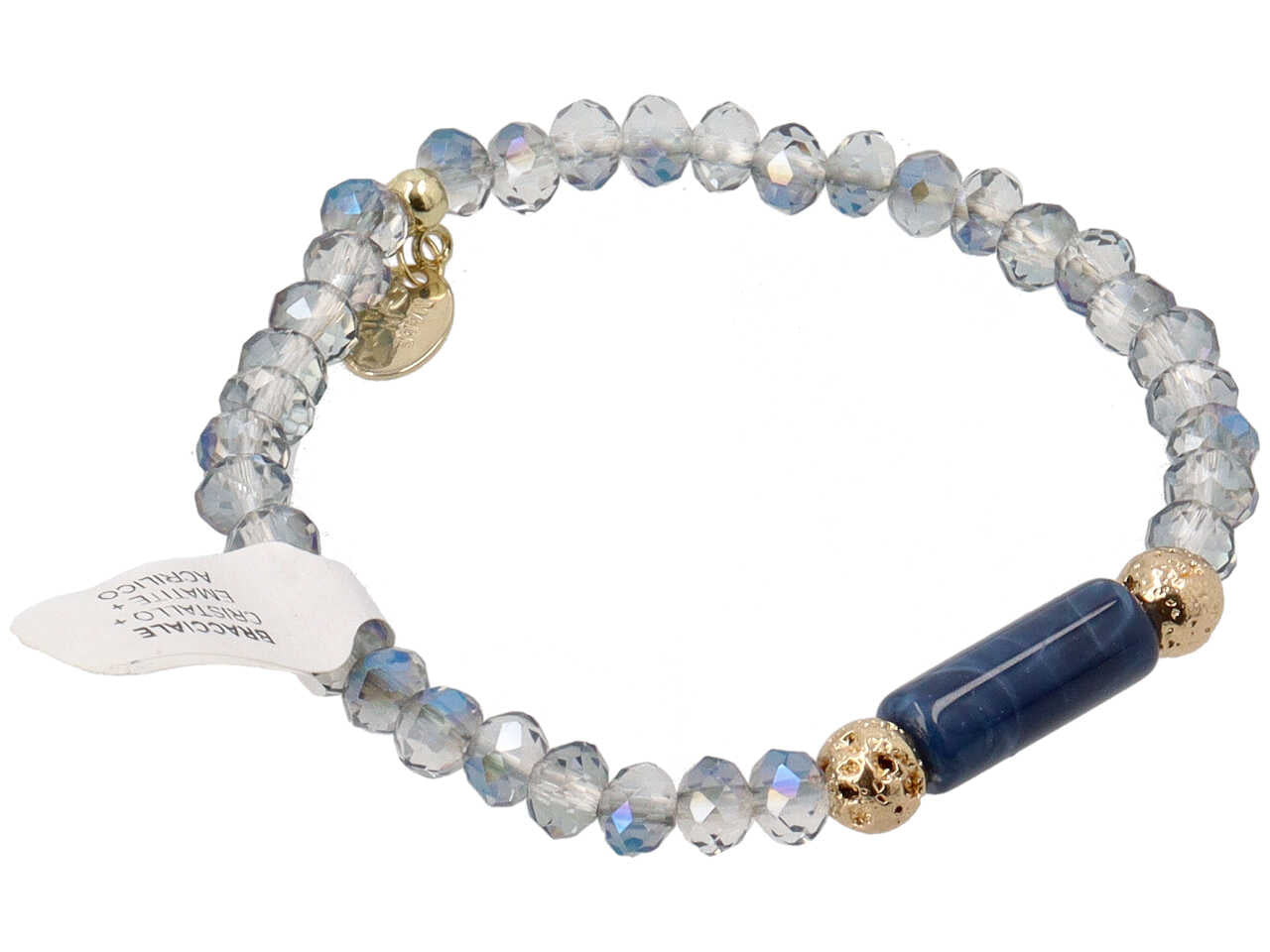 Bracciale in resina piu' cristallo piu' ematite