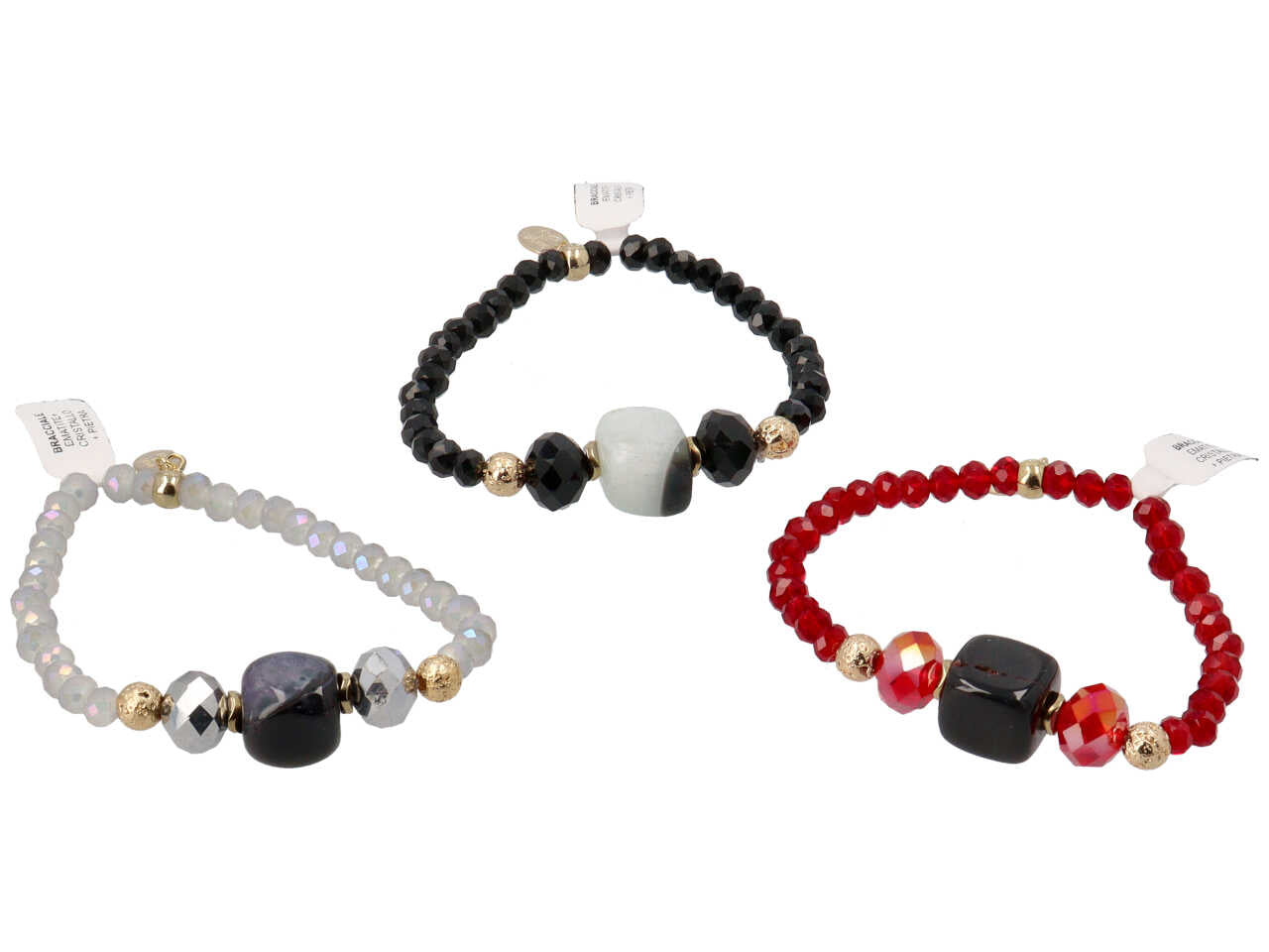 Bracciale in cristallo piu' pietra piu' ematite