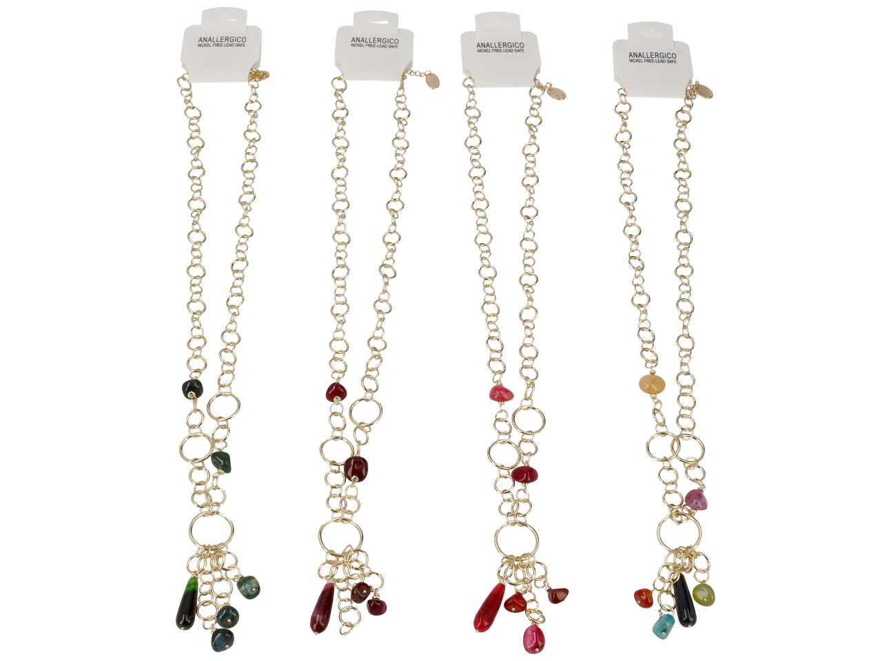 Collana in ottone piu' pietra