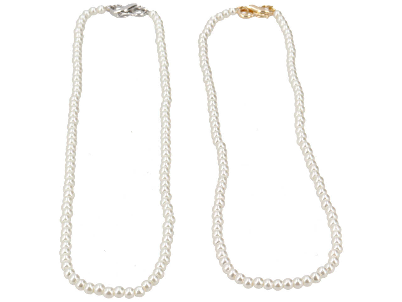 Collana perla vetro piu' chiusura in metallo