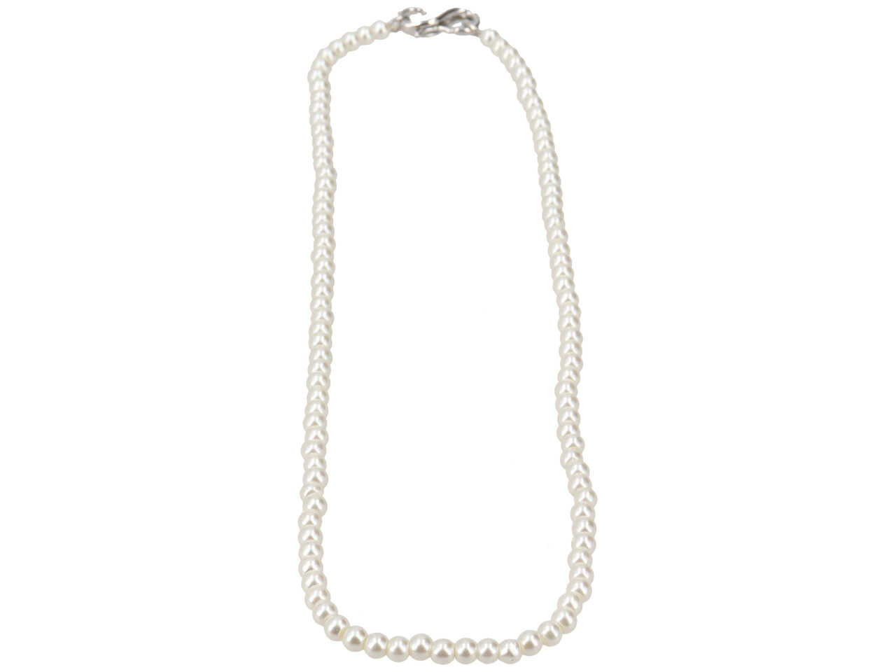 Collana perla vetro piu' chiusura in metallo