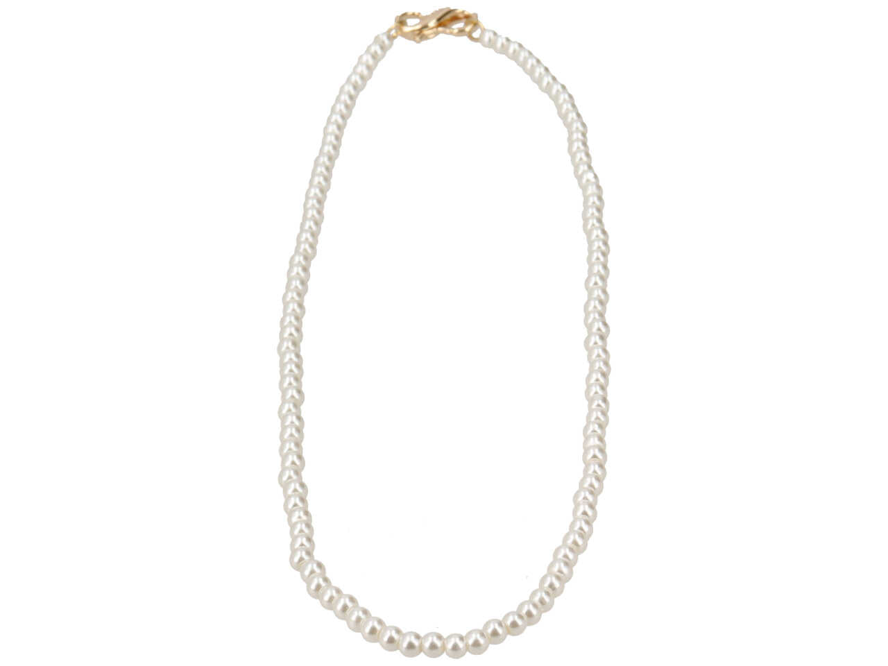 Collana perla vetro piu' chiusura in metallo