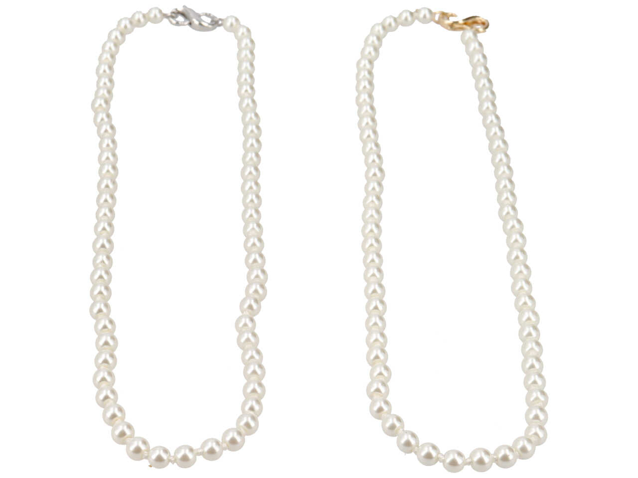 Collana perla di diametro 6mm in vetro piu' chiusura in metallo