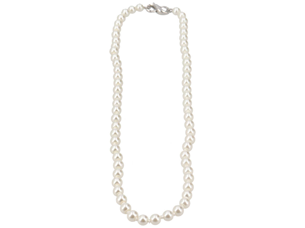 Collana perla di diametro 6mm in vetro piu' chiusura in metallo