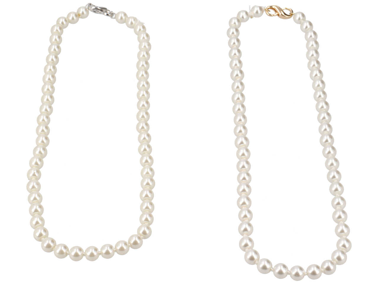 Collana perla in vetro piu' chiusura in metallo