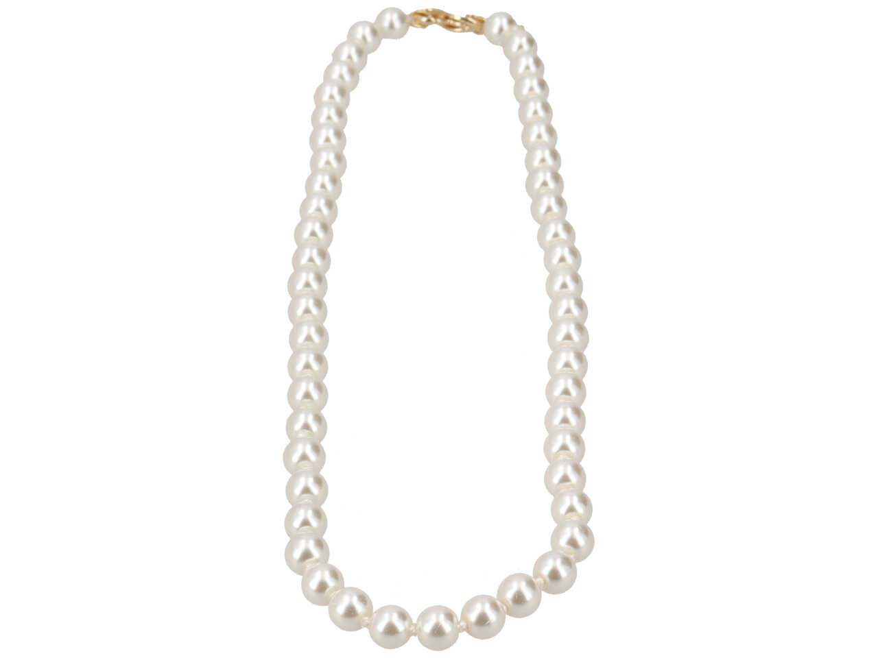 Collana perla in vetro piu' chiusura in metallo