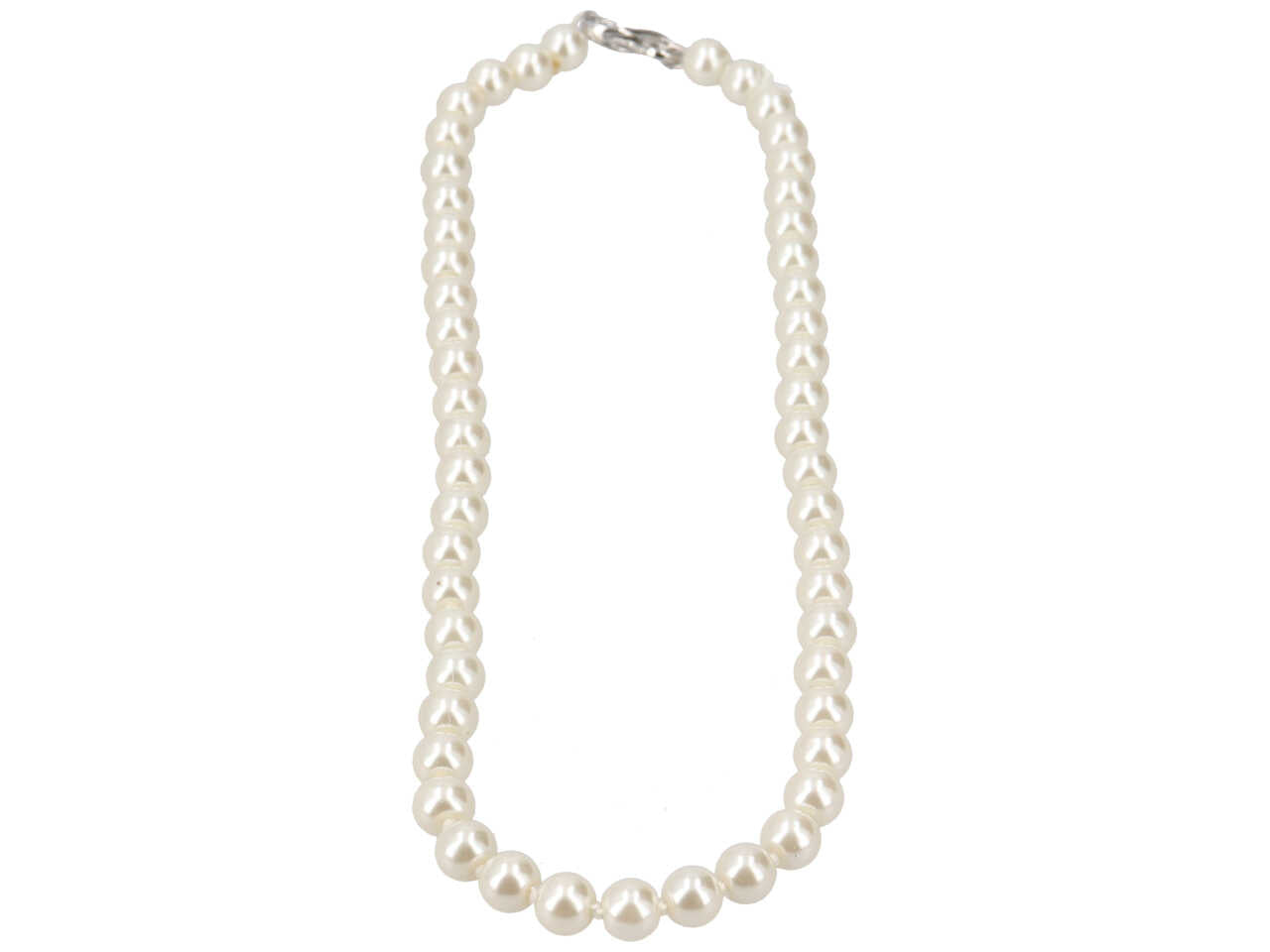Collana perla in vetro piu' chiusura in metallo