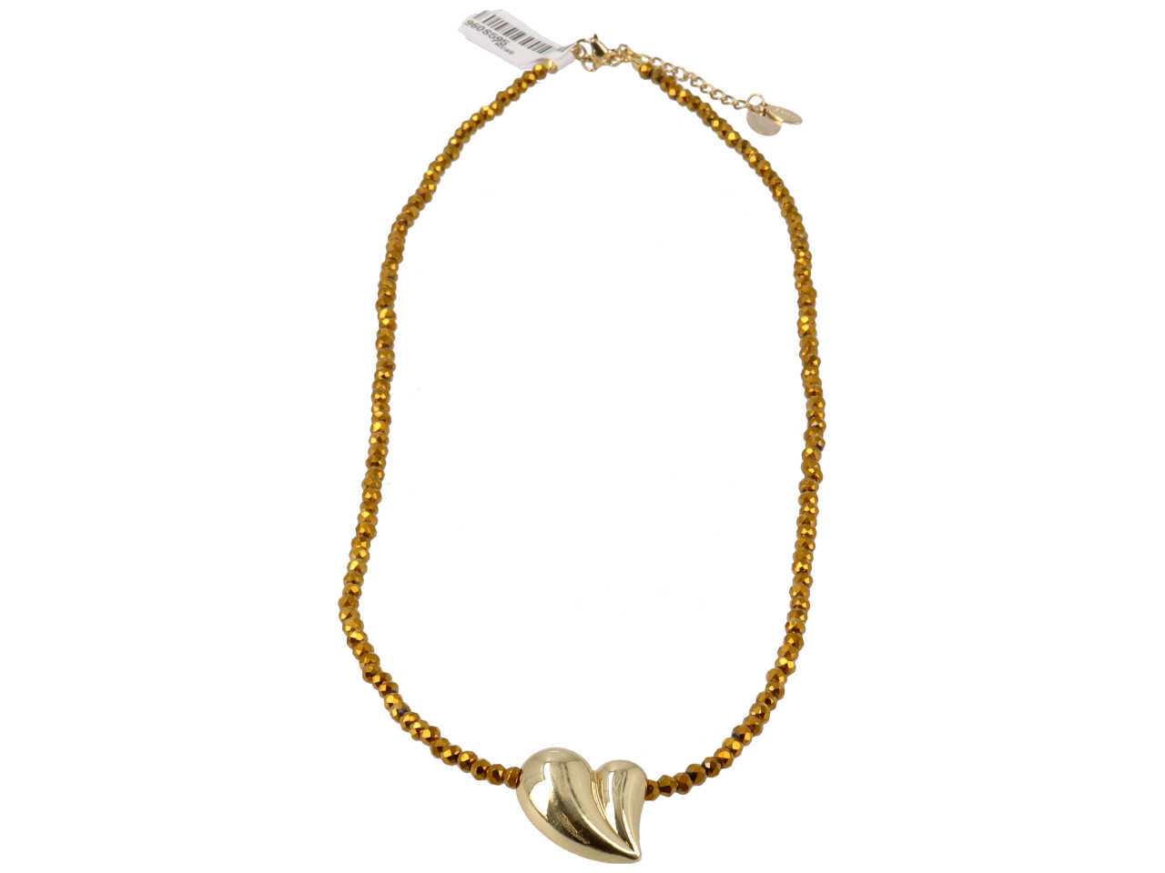 Collana in cristallo + rame + acciaio