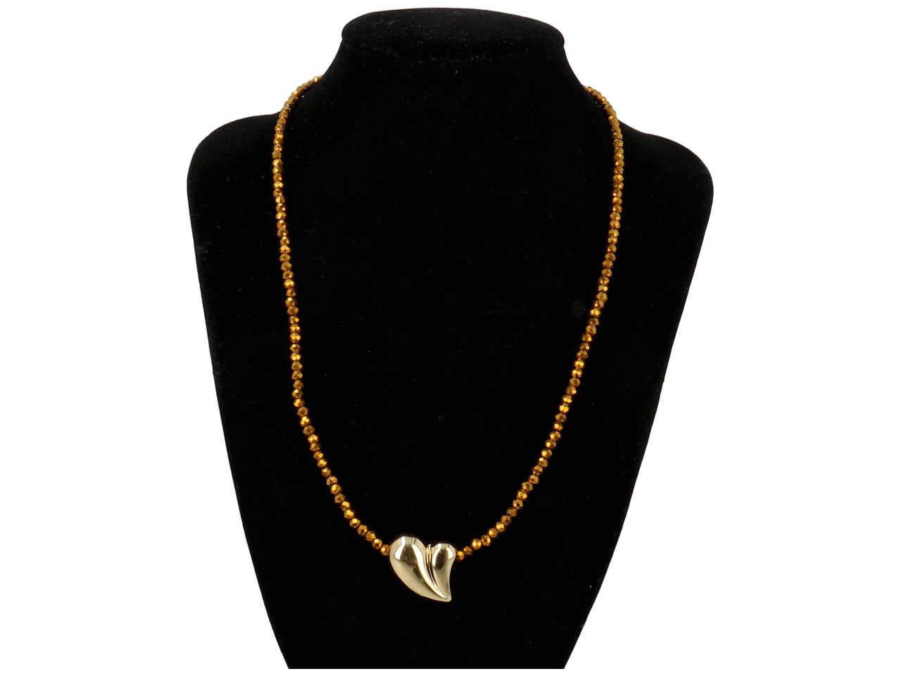Collana in cristallo + rame + acciaio