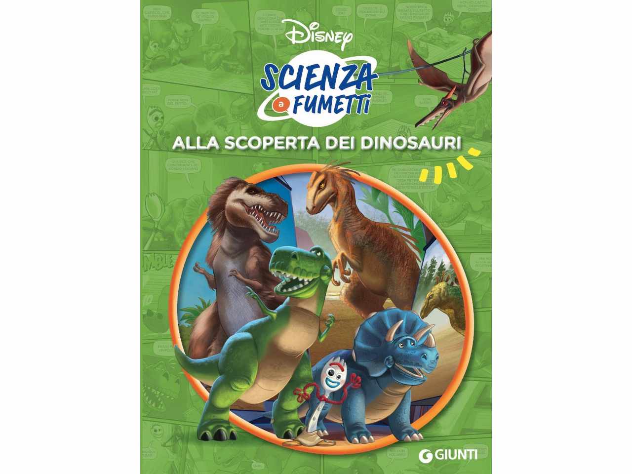Libro nel mondo dei dinosauri scienza a fumett