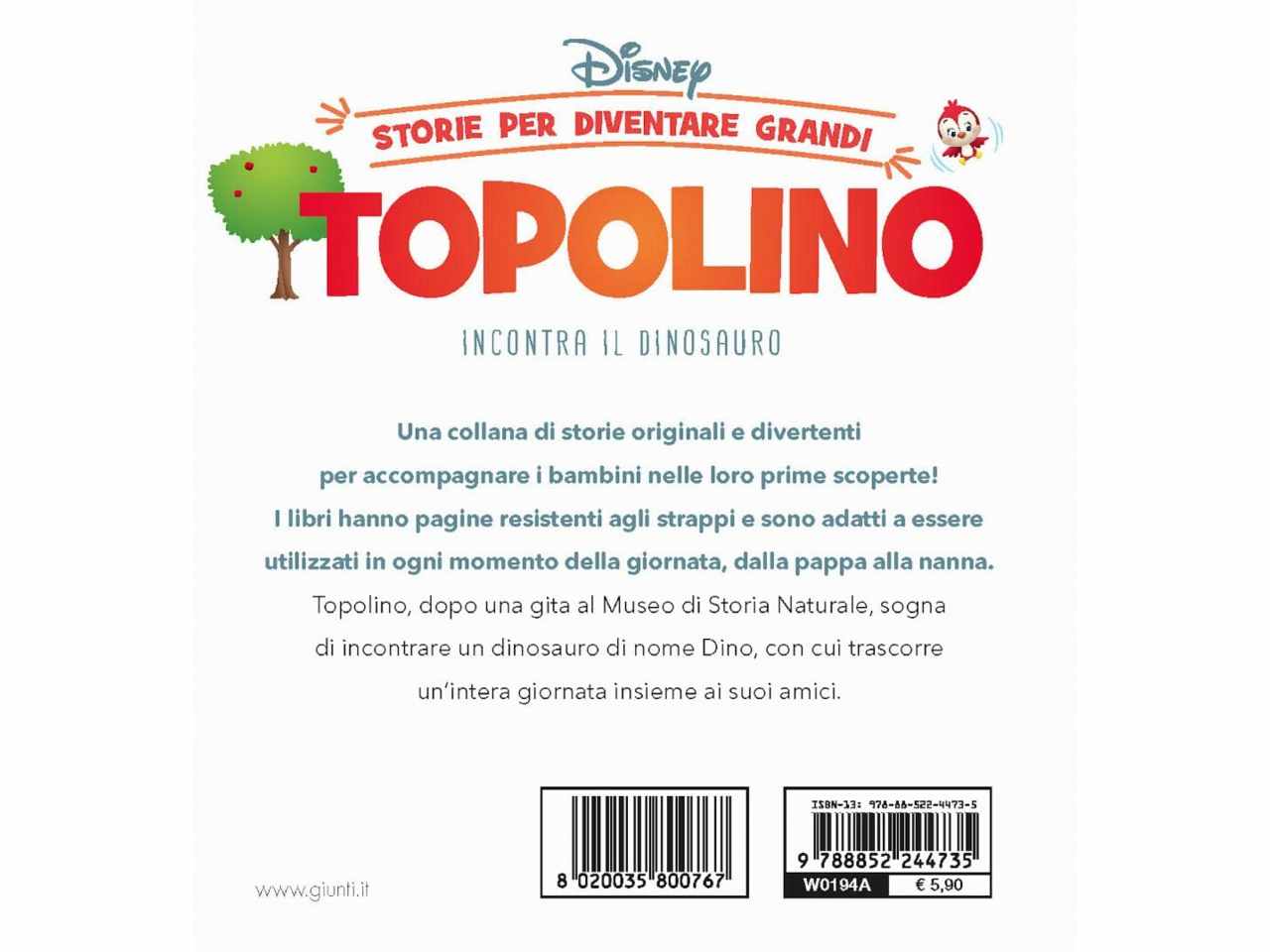 Libro topolino incontra il dinosauro
