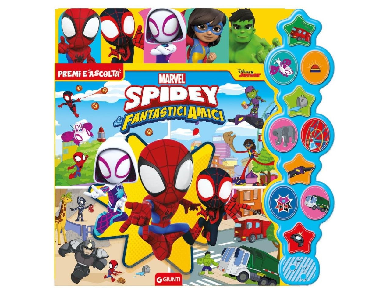 Libro walt disney marvel premi e ascolta spidey e i suoi amici