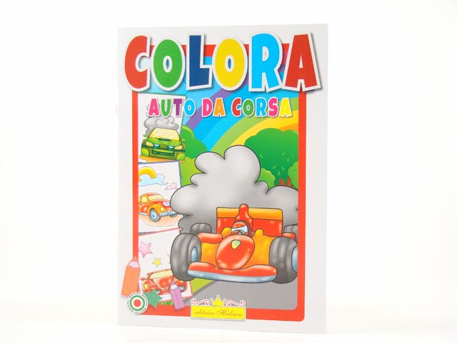 Libro colora auto da corsa