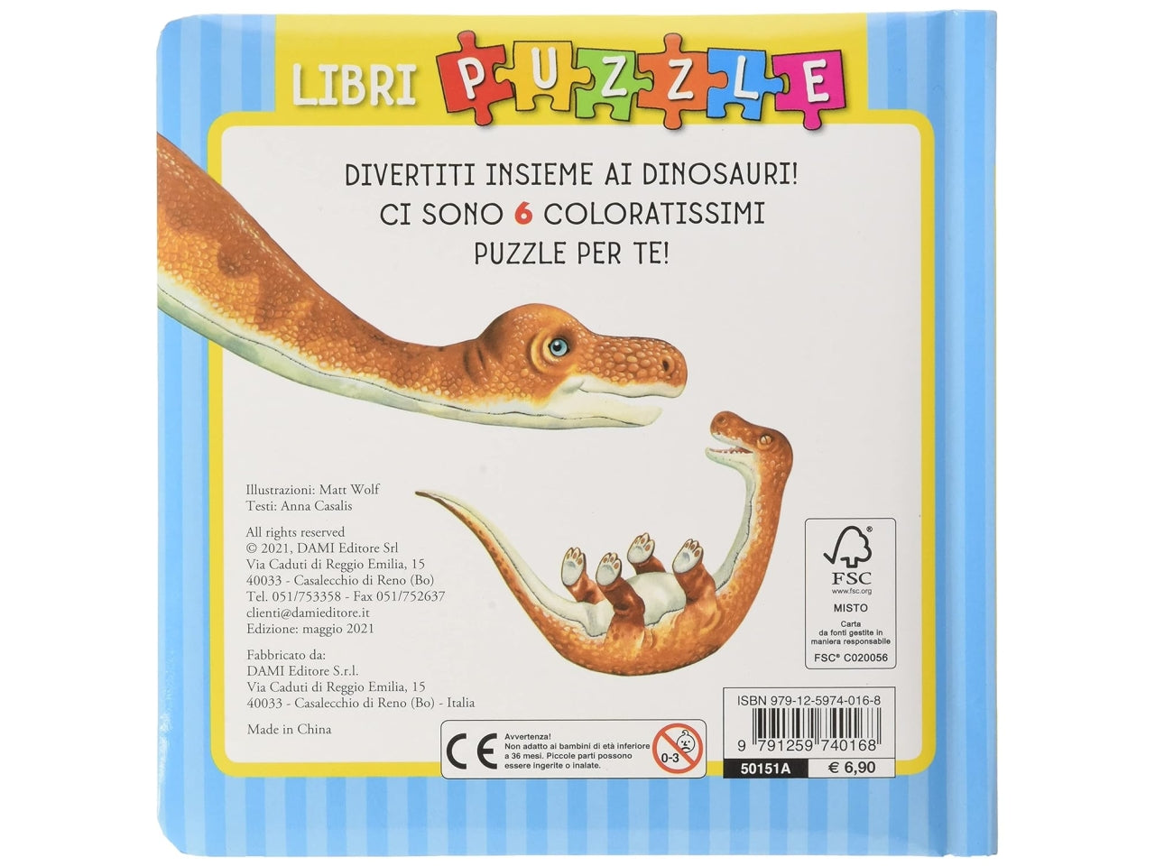 Libro dami editore libri puzzle pocket dinosauri
