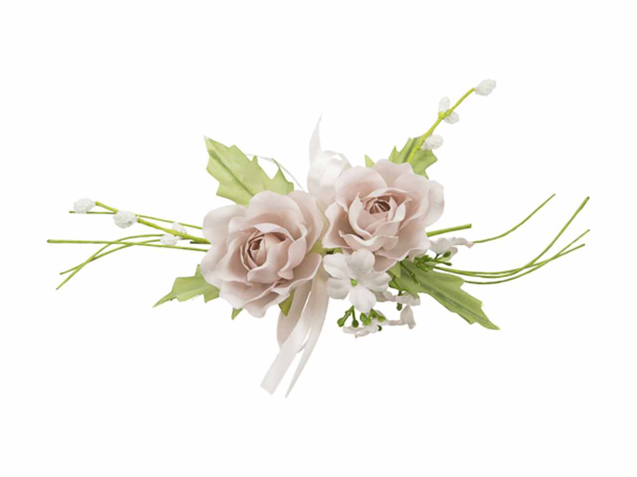 Tralcio medio 2 rose rosa antico 4 pezzi fb1769-05