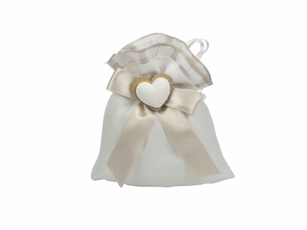 Sacchetto  c/cuore e fiocco* beige a2641-23