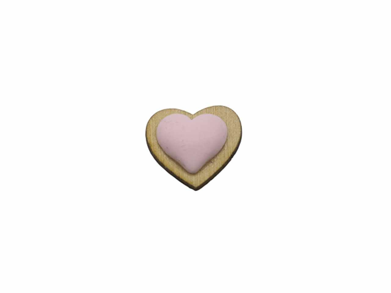 Appl.cuore gesso s/legno rosa a2645-03