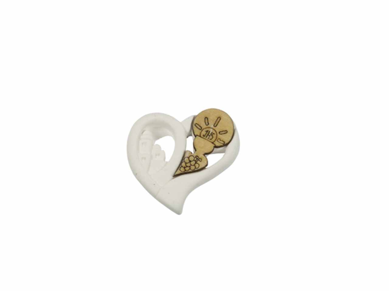 Gessetto cuore con calice in legno