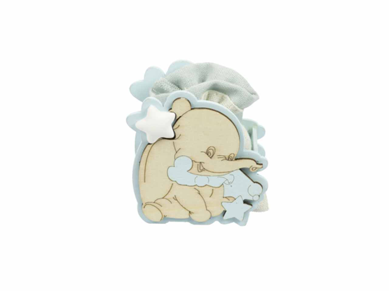 Scatola elefante con sacchetto colore celeste