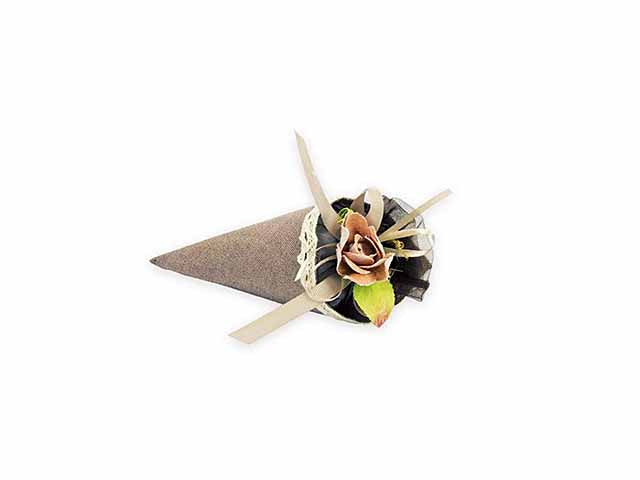 Cono p.confetti marrone c/pizzoa1665/18