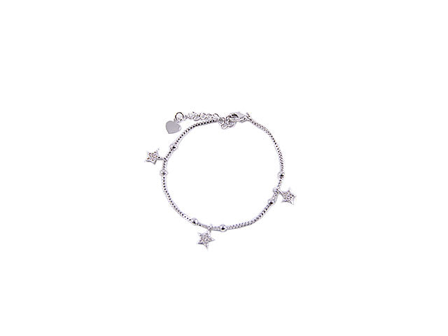 Bracciale charme stelline zirc.
