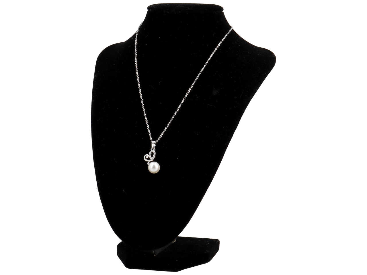 Collana cuore forato c/perla pendente