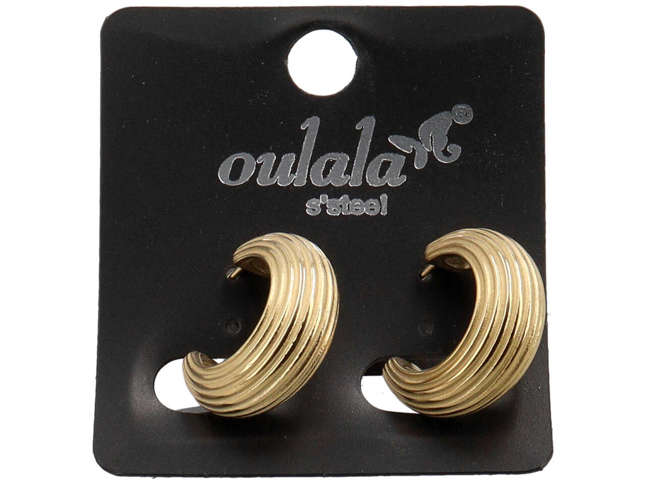 Orecchini a forma di cerchietto rigato verticale 20mm oro