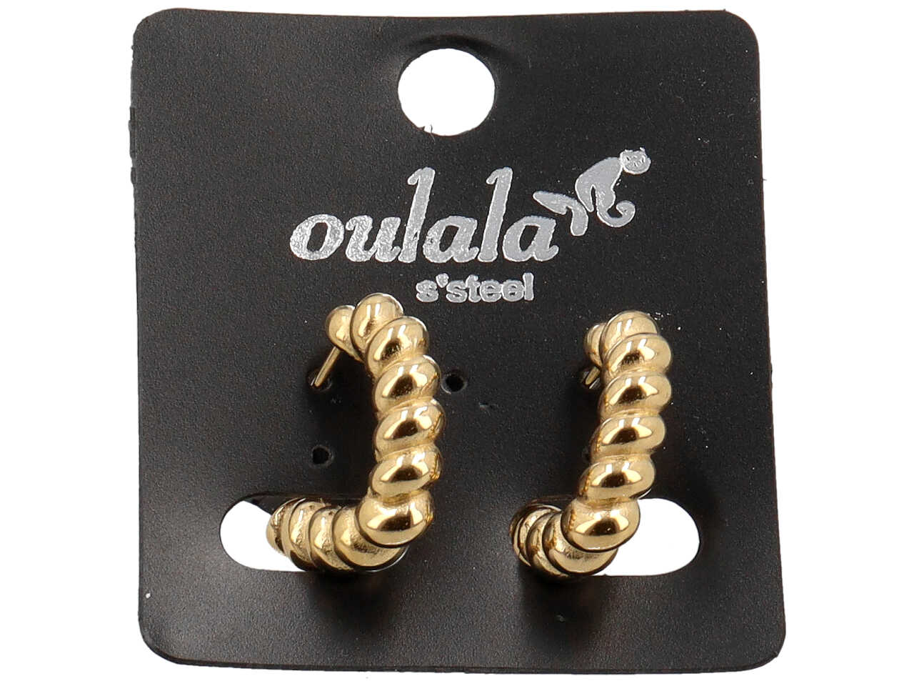 Orecchini a cerchietto rigato cuore 20mm oro