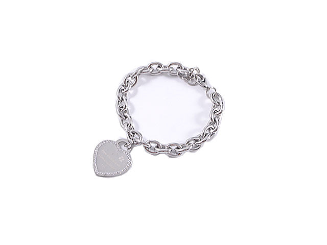 Bracciale acciaio catena cuore prendi in mano
