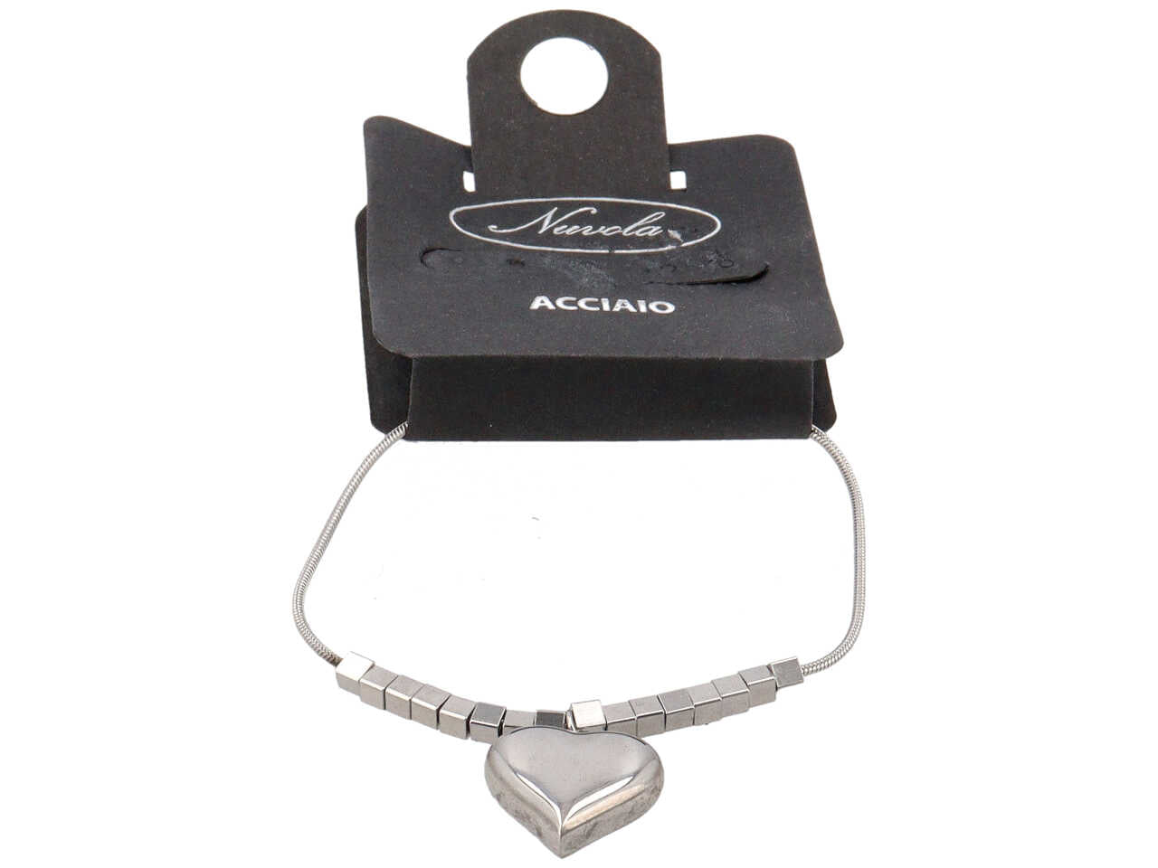 Bracciale con cubetti e ciondolo a forma di cuore