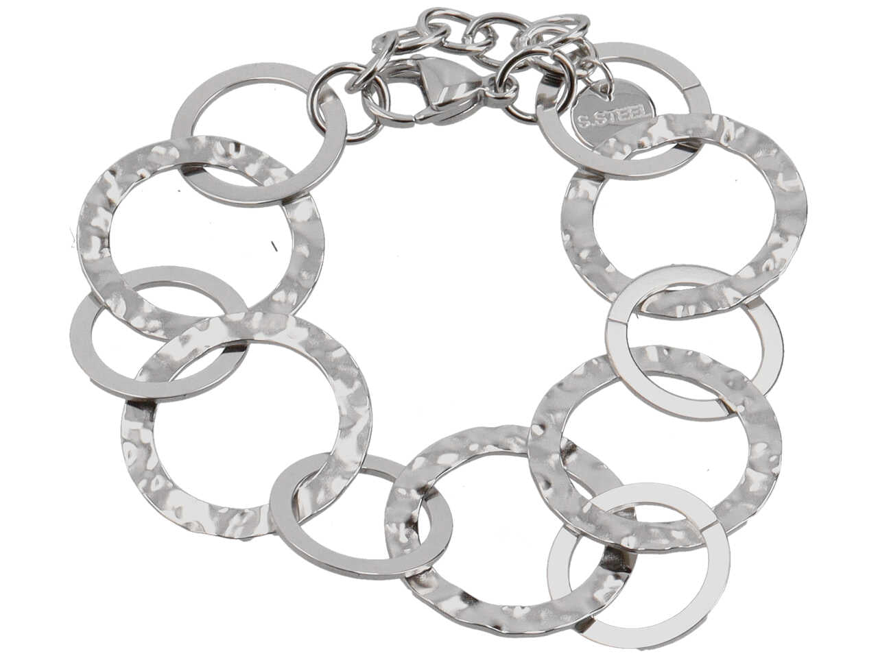 Bracciale ad anelli martellati tondi