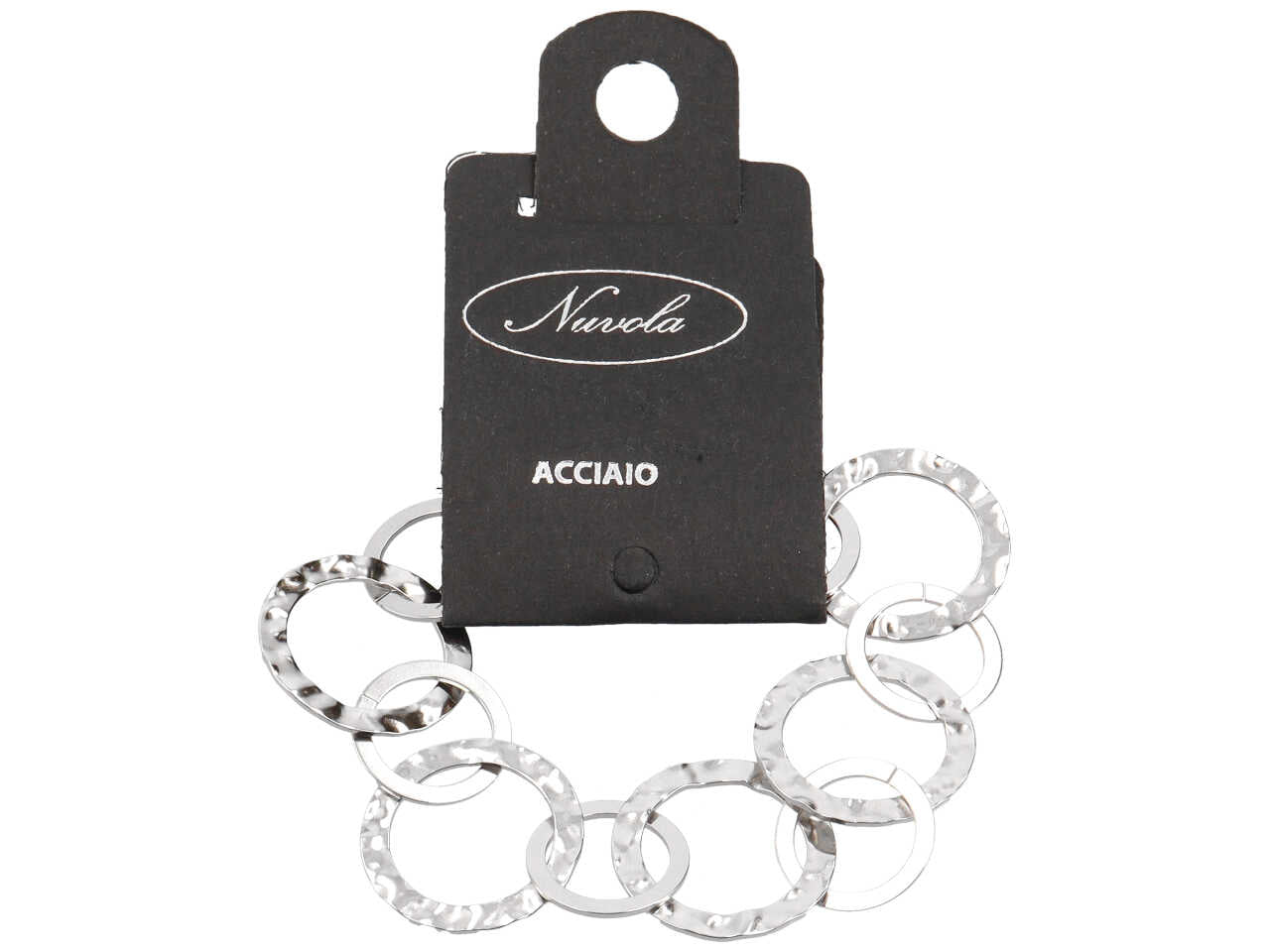 Bracciale ad anelli martellati tondi