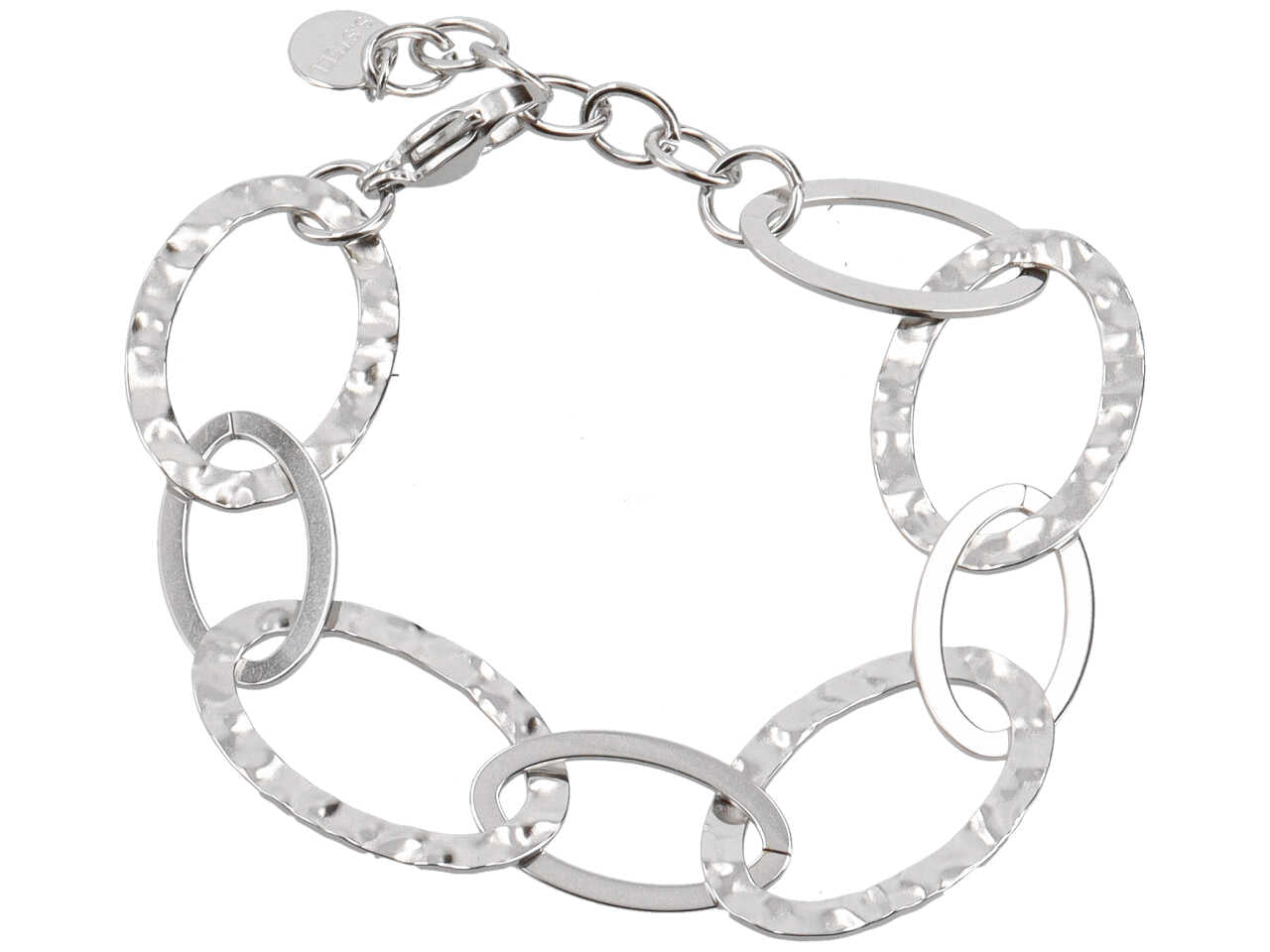 Bracciale ad anelli ovali martellati