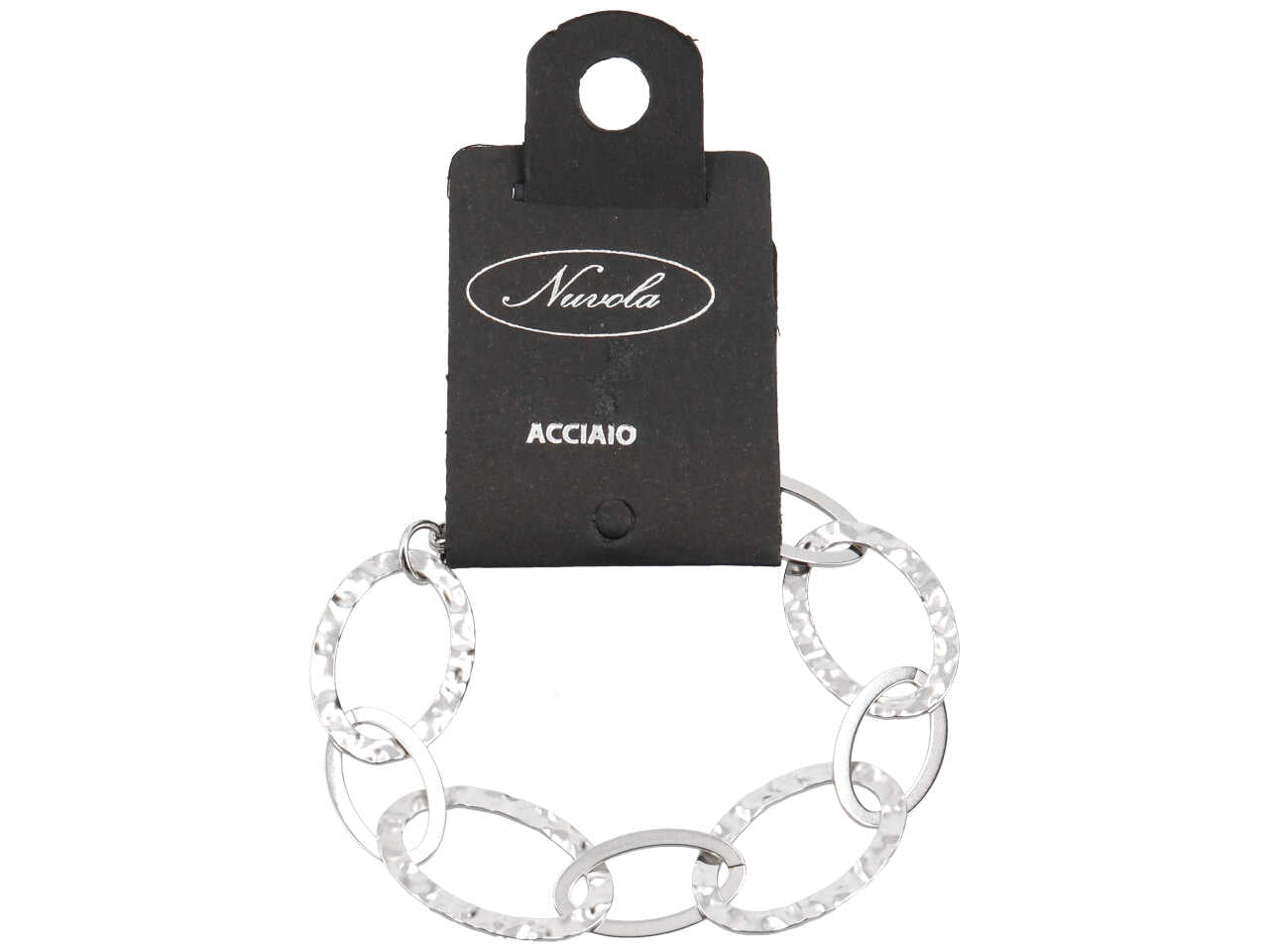 Bracciale ad anelli ovali martellati