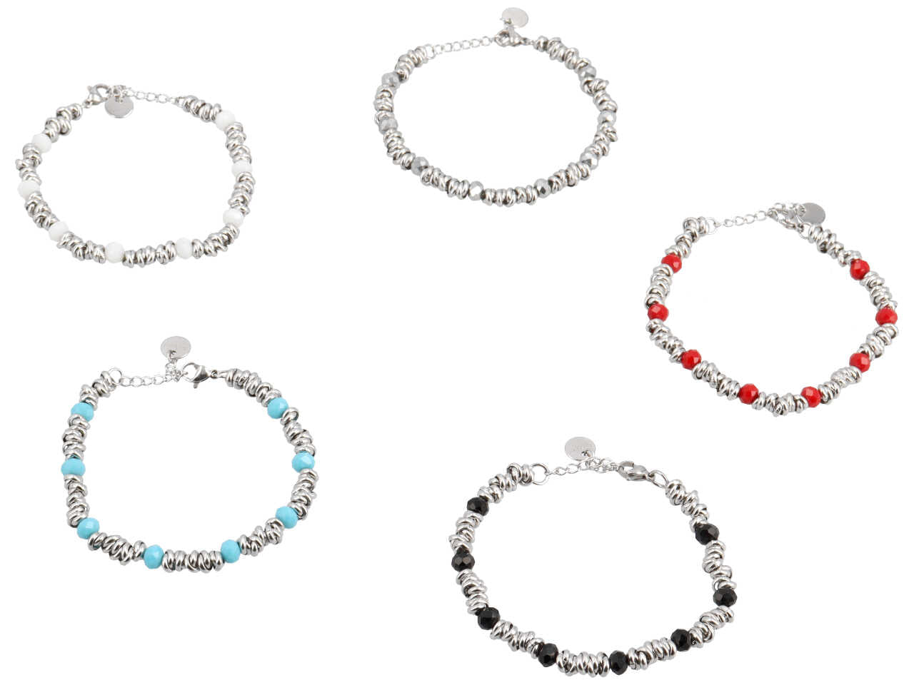 Bracciale nodini con sfere alternate