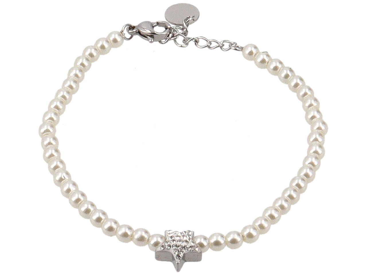 Bracciale perle con stella centrale e strass