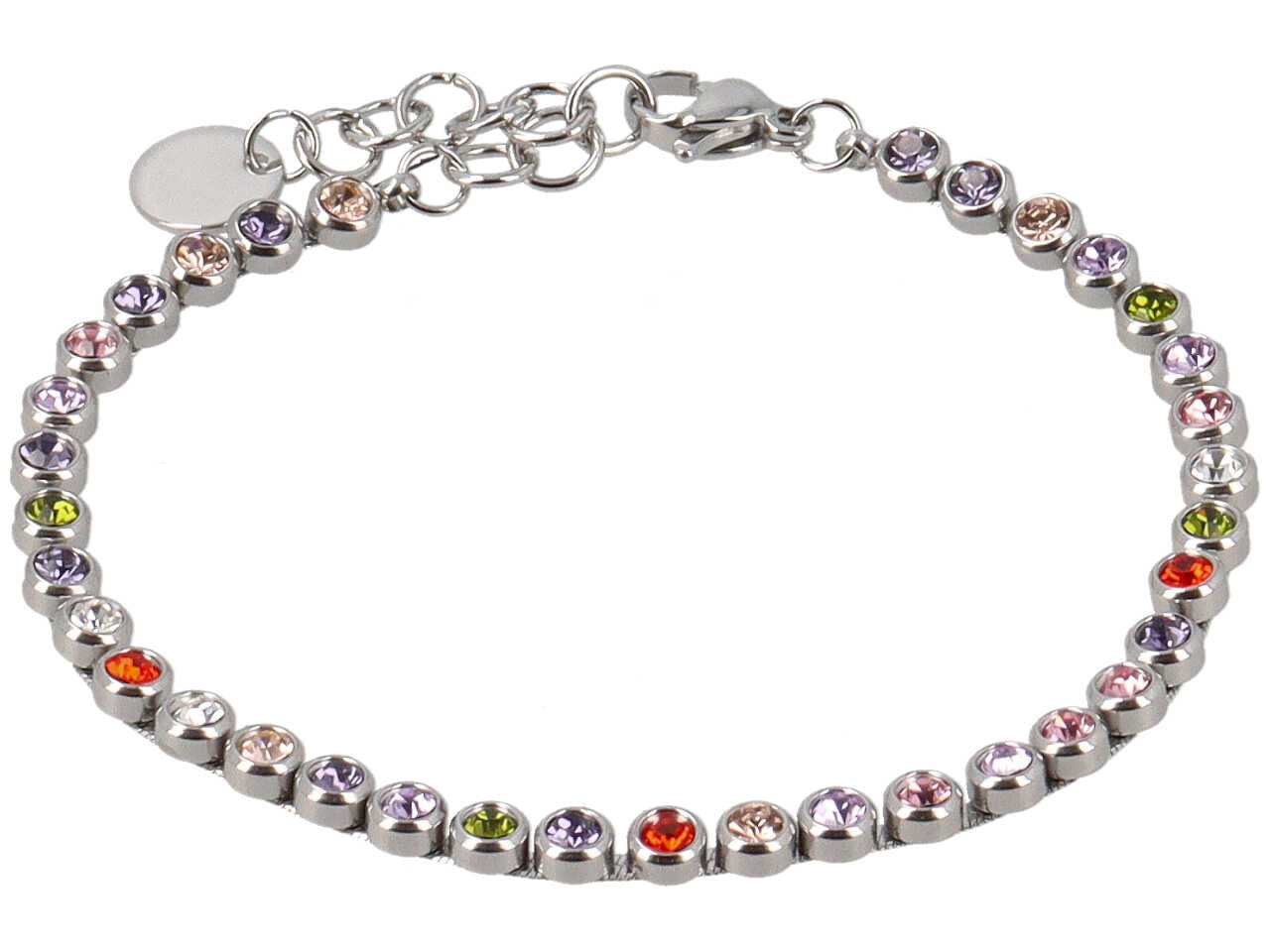 Bracciale tennis rivoli bordati piccoli multicolor
