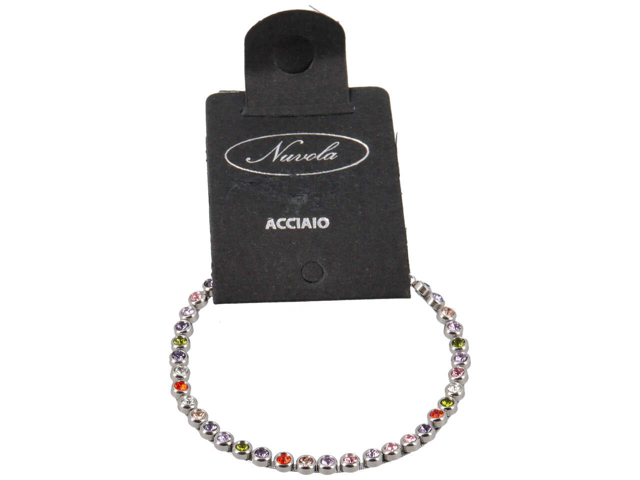 Bracciale tennis rivoli bordati piccoli multicolor
