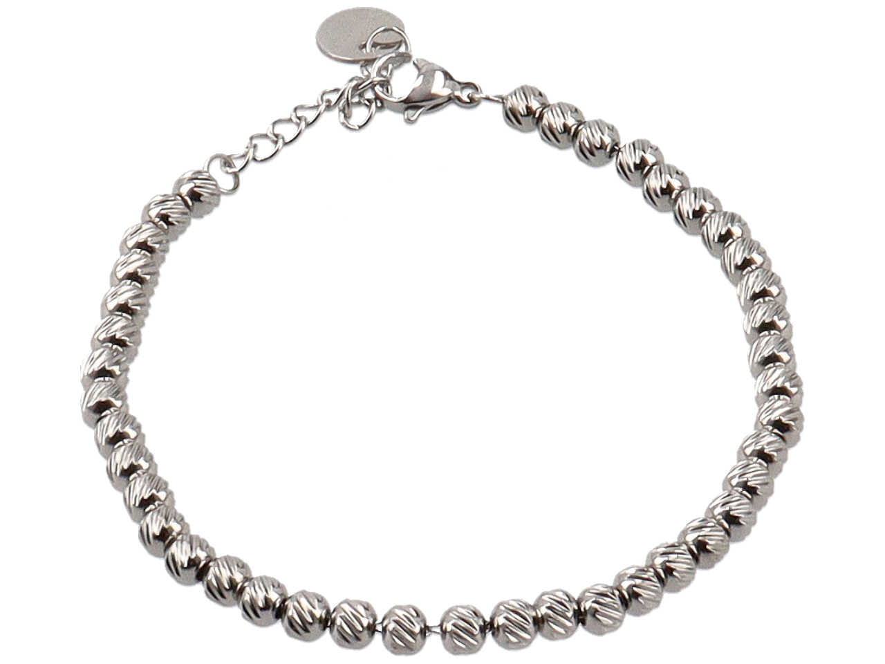 Bracciale acciaio con rondelle zigrinate 1° misura